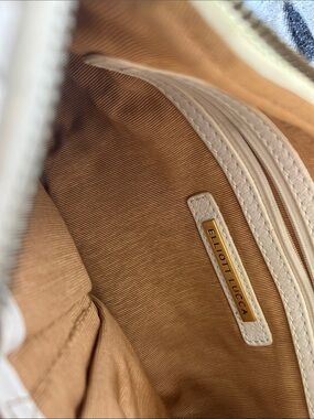 Elliott Lucca Cream-Trim Tan Interior Handbag